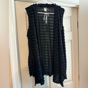 Black Ruffled Women's Vest